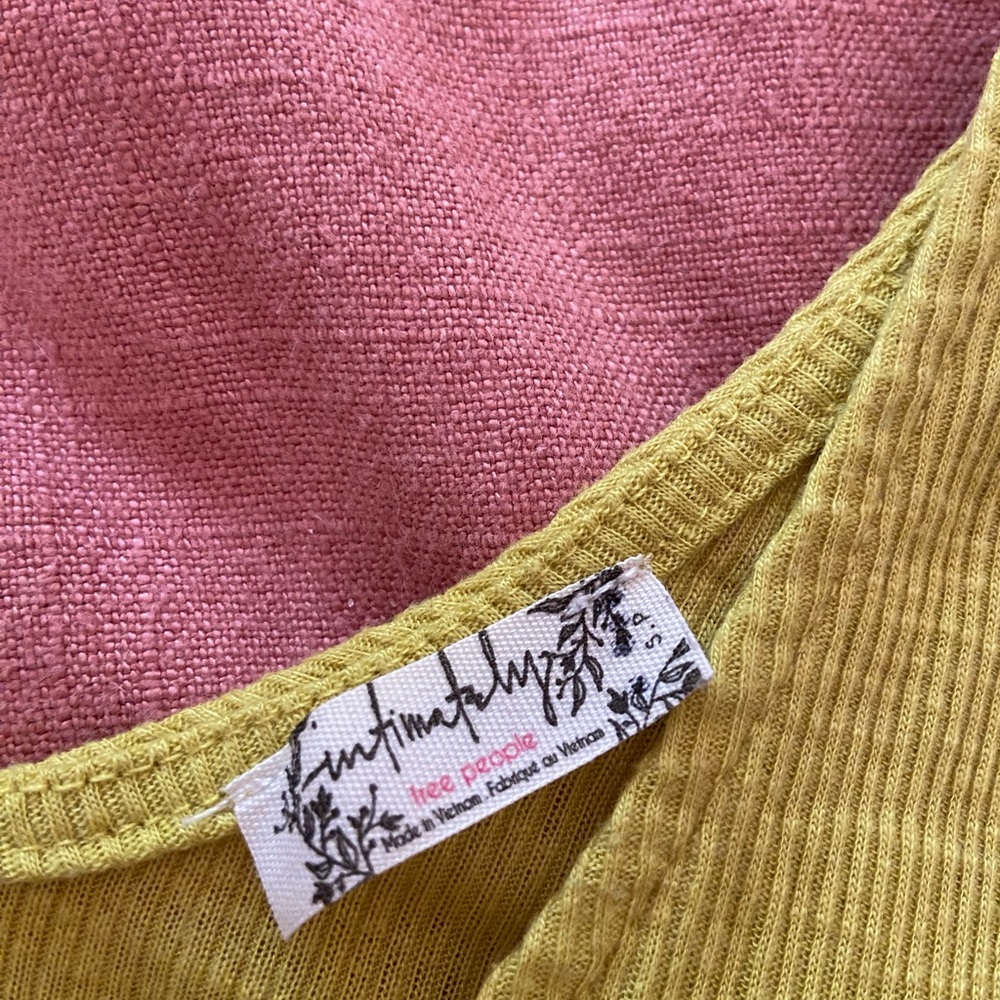 Free People Yellow Ribbed Knit Tank - Picture 2 of 2